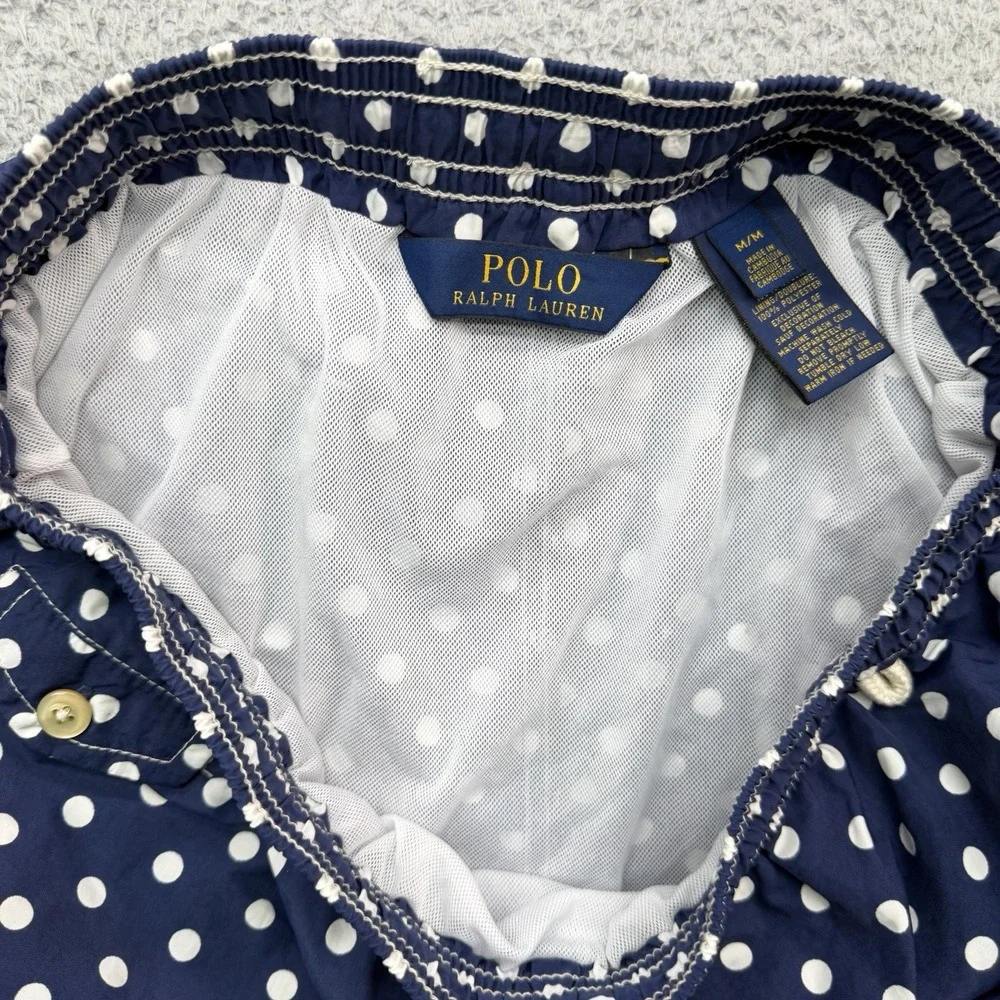 Polo Ralph Lauren Swim Trunks Men M Blue Polka Dots 5